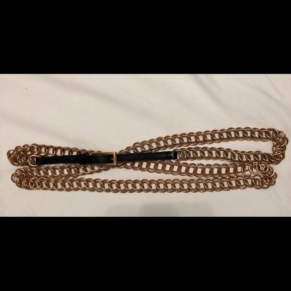 Authentic Prada double wrap gold chain belt
